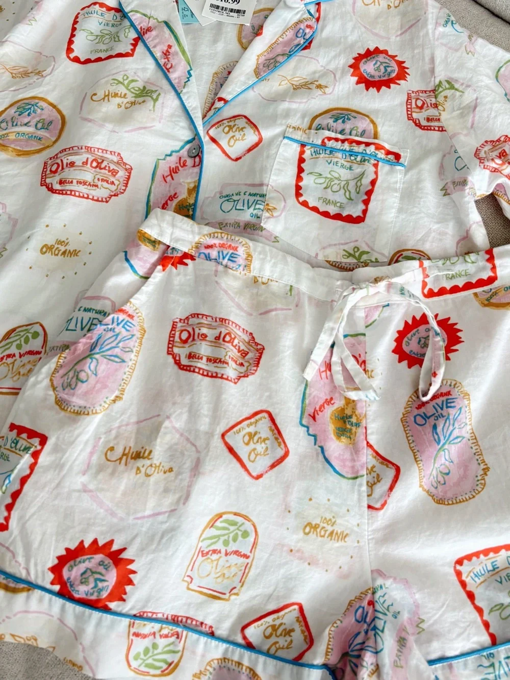 Marshalls White Multicolor Printed Pajama Short Set